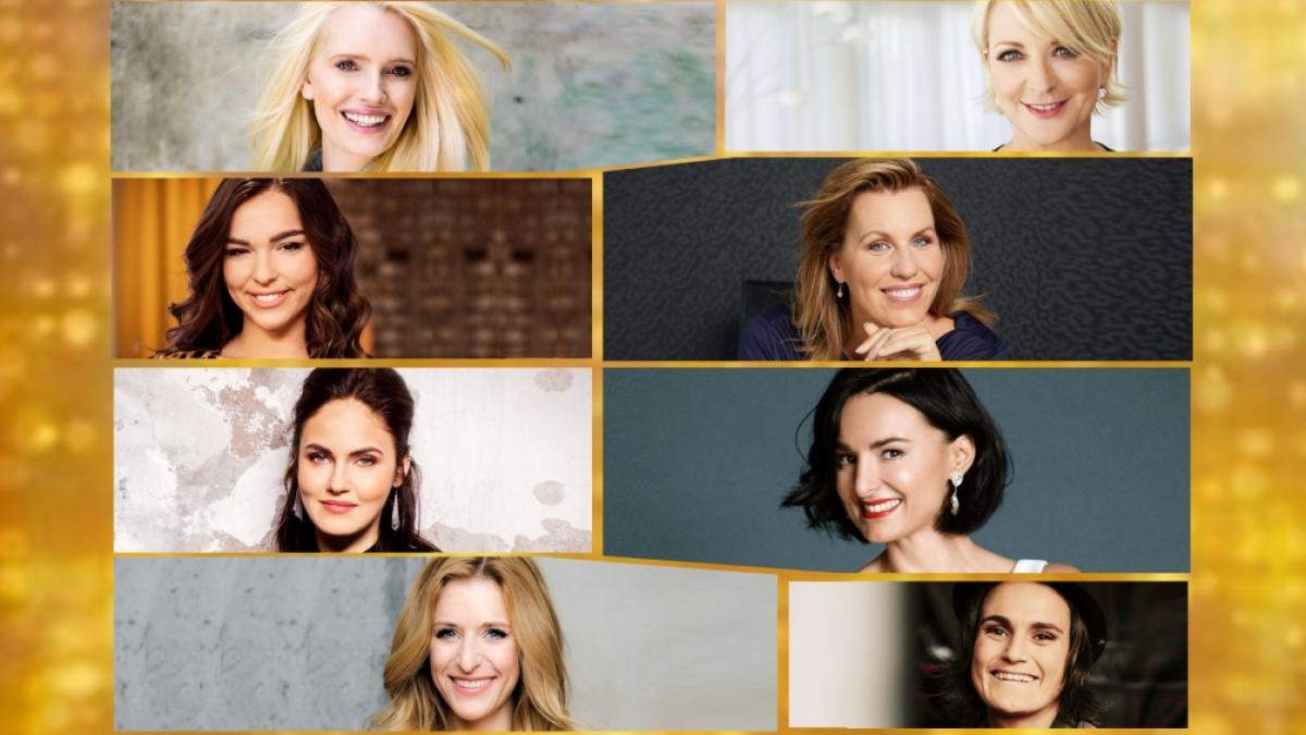 Mirja du Mont, Ulla Kock am Brink, Lili Paul-Roncalli, Nicole Staudinger, Elena Carri&egrave;re, Mimi Fiedler, Stefanie Hertel und Nadine Angerer (v.l.) werden bei "Showtime of my Life" auf Vox zu sehen sein. (Foto)