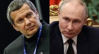 Wenn es nach Kreml-Hetzer Wladimir Solowjow (li.) geht, würde Wladimir Putin Europa im Allgemeinen und Großbritannien im Speziellen umgehend angreifen und dem Erdboden gleich machen.