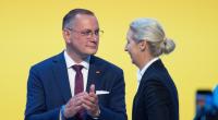 Beim AfD-Parteitag zeigen Tino Chrupalla und Alice Weidel Einigkeit.