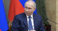 Der russische Präsident Wladimir Putin bei einem Treffen mit Kabinettsmitgliedern.