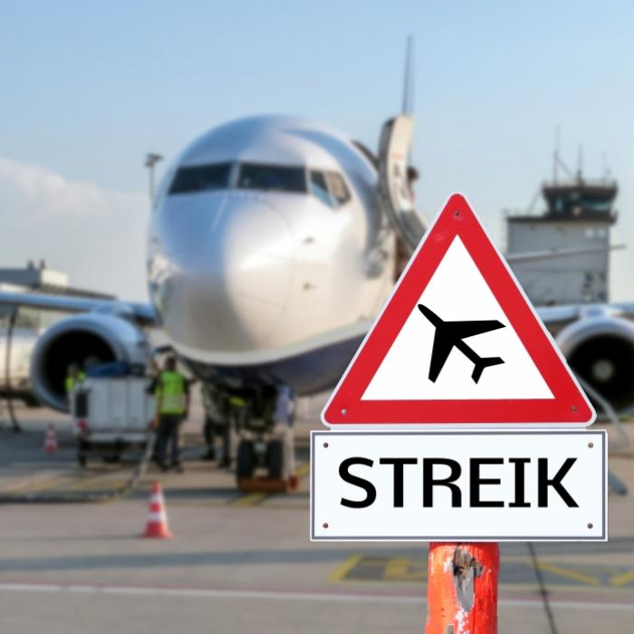 Warnstreik legt Betrieb an sieben Flughäfen weitgehend lahm
