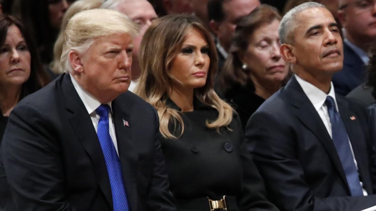 Donald Trump (links) tobte im Netz wegen Barack Obama (rechts). (Foto)