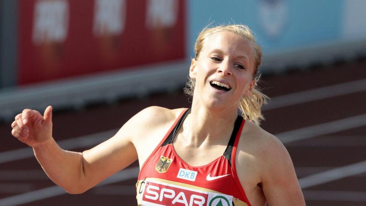 Die deutsche Sprinterin Verena Sailer holte bei der EM 2010 Gold im 100-Meter-Lauf. Beim 100-Meter-Halbfinale bei der WM in Moskau schied sie aber aus. (Foto)