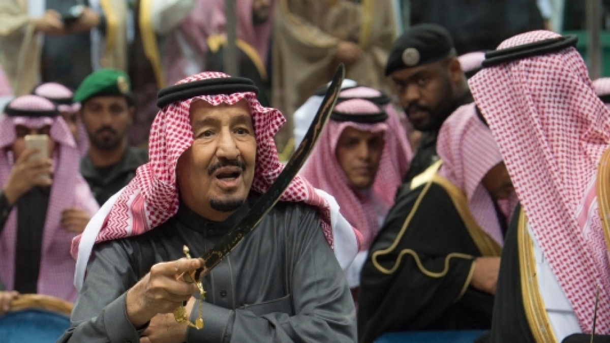 Saudischer K&ouml;nig Salman bei einer Kulturveranstaltung (Foto)