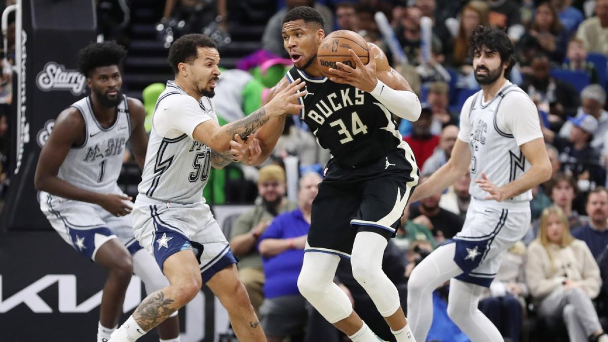 Giannis Antetokounmpo (M) von den Milwaukee Bucks trippelt den Ball, am 10.01.2025. (Symbolbild) (Foto)
