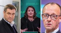 Markus Söder, Ricarda Lang und Friedrich Merz.