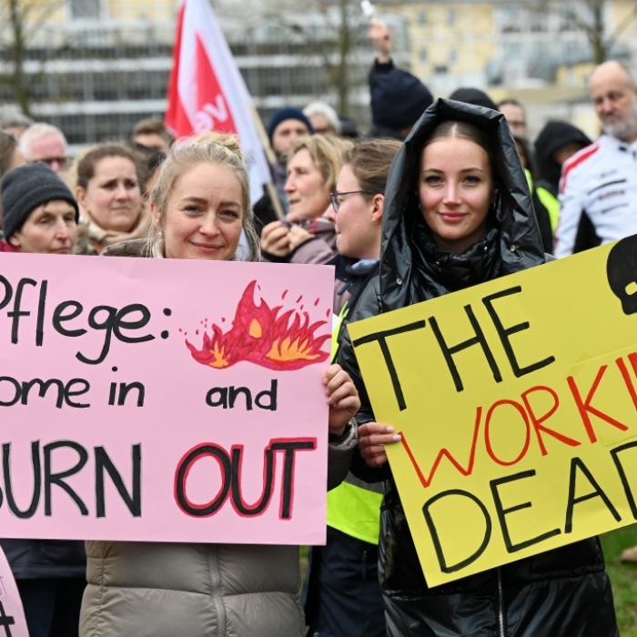 Warnstreik in Kliniken und Pflegeheimen hat begonnen