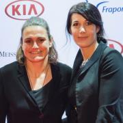 Nadine Angerer mit Partnerin Magdalena Golombek