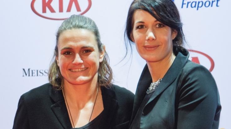 Nadine Angerer mit Partnerin Magdalena Golombek