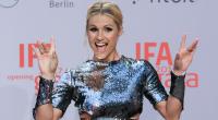 Michelle Hunziker gut gelaunt.