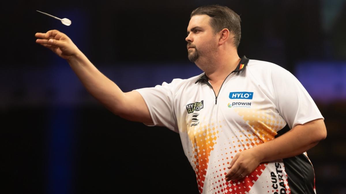 Deutschlands Darts-Star Gabriel Clemens alias "The German Giant" ist bei den World Series of Darts Finals im September 2025 ebenfalls mit von der Partie. (Foto)