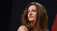Catrin Striebeck auf der Bühne bei der Vorstellung des Ensembles für die Nibelungen-Festspiele 2015.