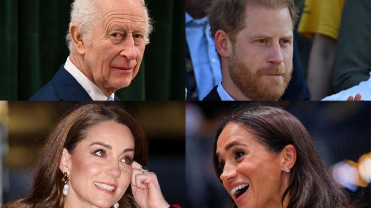 K&ouml;nig Charles III., Prinz Harry, Prinzessin Kate und Meghan Markle waren 2024 Dauerg&auml;ste in den Royals-News. (Foto)