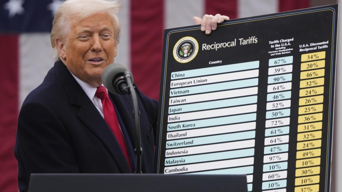 Donald Trump hat die Verk&uuml;ndung seiner Strafz&ouml;lle mit gro&szlig;em Pomp inszeniert - einem Insider aus dem Wei&szlig;en Haus zufolge steckt dahinter ein typisches Trump-Motiv. (Foto)