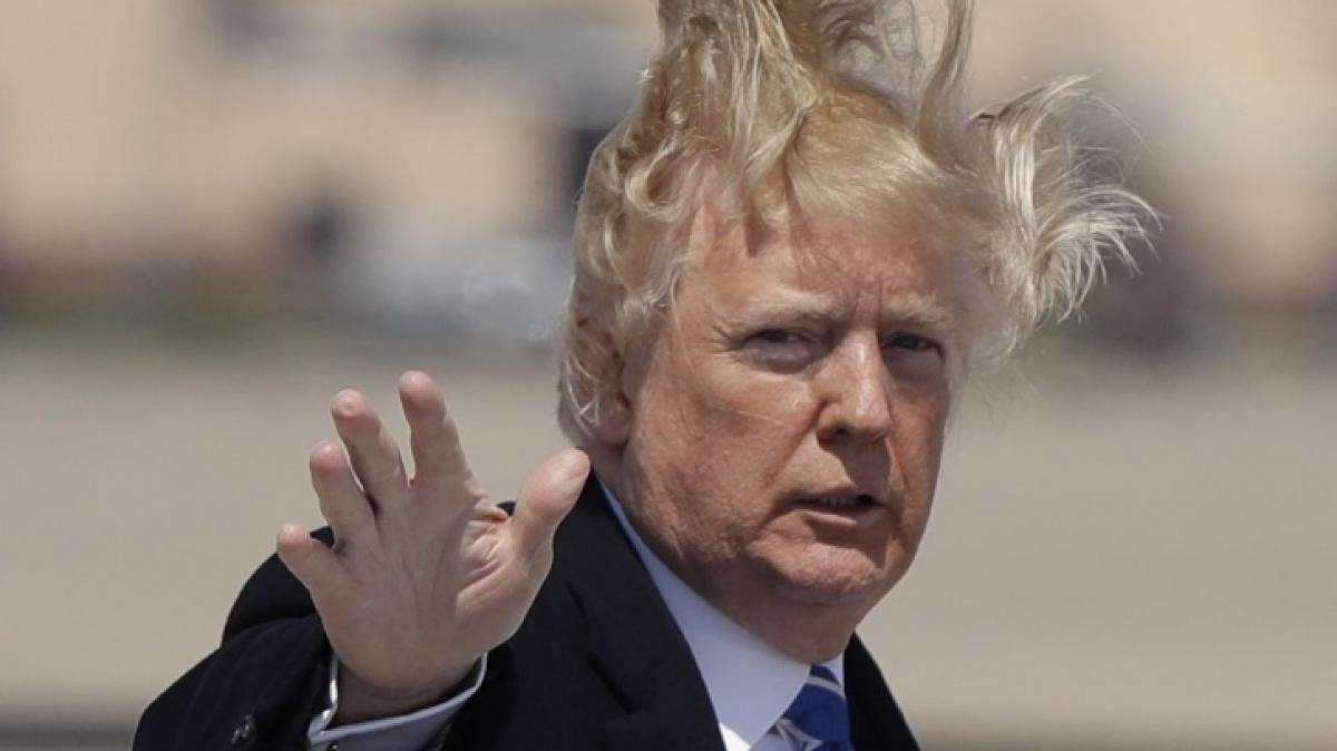 Das Haupthaar als Achillesferse: Mit seiner Frisur hat Donald Trump immer wieder seine liebe Not. (Foto)