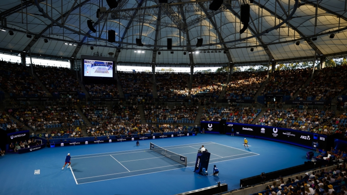Tennis in Aktion in einer Halle, am 06.01.2026. (Symbolbild) (Foto)