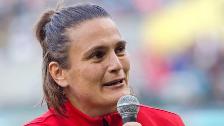 Nadine Angerer bei ihrem letzten Spiel, Portland Thorns gegen Washington Spirit in der US-Profiliga NWSL in Portland am 30. August 2015.