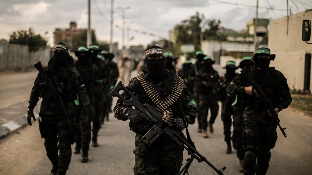 Pal&auml;stinensische K&auml;mpfer der Kassam-Brigaden, dem bewaffneten Fl&uuml;gel der Hamas, in Gaza. (Foto)
