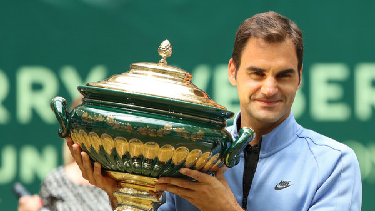 Roger Federer als Gewinner der ATP-Tour 2017 in Halle/Westfalen. (Foto)