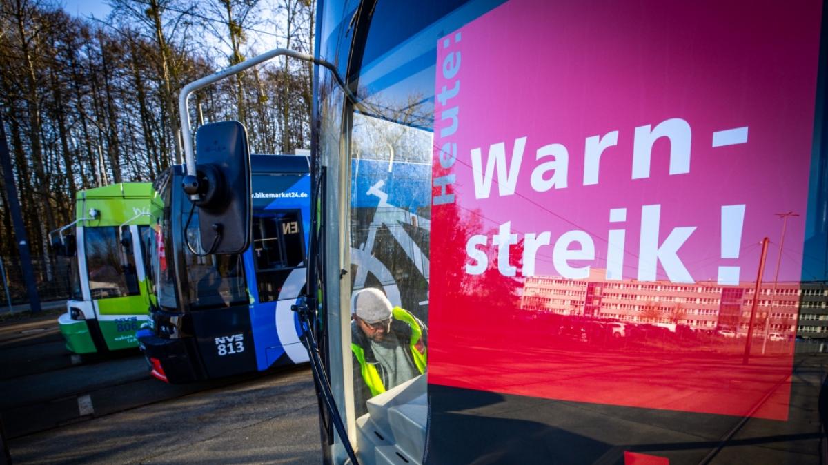 Die Gewerkschaft Verdi ruft f&uuml;r Montag, 02.02.2026, zu Warnstreiks im &ouml;ffentlichen Nahverkehr auf. (Foto)