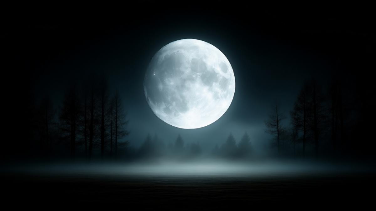 Im Februar leuchtet ein st&uuml;rmischer Wintermond am Nachthimmel. (Foto)