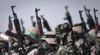 Das Archivfoto zeigt palästinensische Kämpfer, die an einer militärischen Übung teilnehmen, die von der Hamas und anderen bewaffneten palästinensischen Gruppierungen an einem Strand in Gaza organisiert wurde.