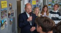 Olaf Scholz sprach mit Schülern im brandenburgischen Kleinmachnow über die Klimaaktivisten der 