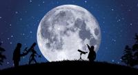 Am 9. März 2020 ist ein Supermond am Himmel zu sehen.