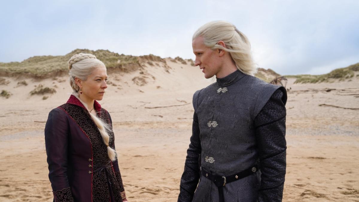 Emma D'Arcy in ihrer Rolle als Rhaenyra Targaryen in der HBO-Serie "House of the Dragon". (Foto)