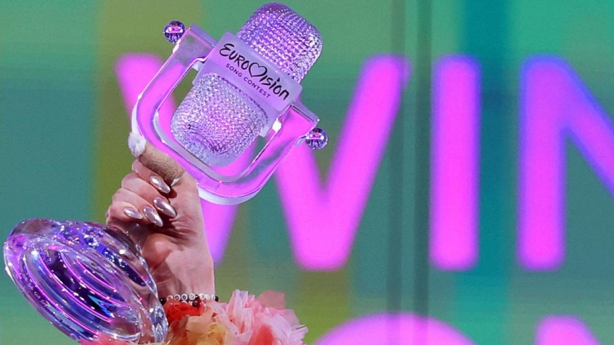 Die gl&auml;serne Troph&auml;e des Eurovision Song Contest (ESC). (Foto)