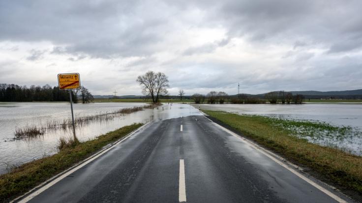 Land unter bei Wörlsdorf im Landkreis Coburg, direkt an der Grenze zu Thüringen.