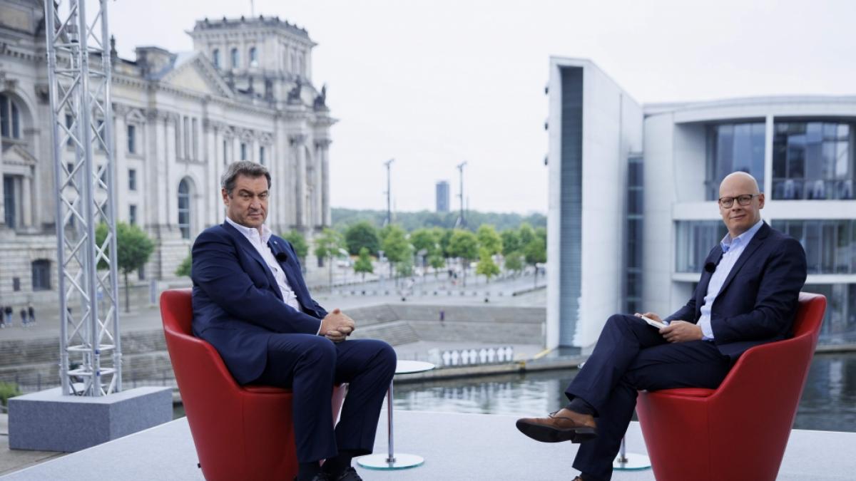 Markus S&ouml;der im Sommerinterview mit Matthias Dei&szlig;. (Foto)