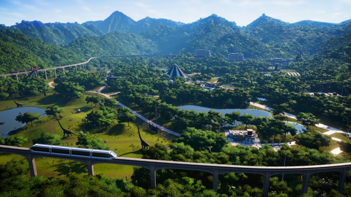 Mit "Jurassic World Evolution" k&ouml;nnen Spieler ihre eigene Welt voller Dinosaurier erschaffen. (Foto)