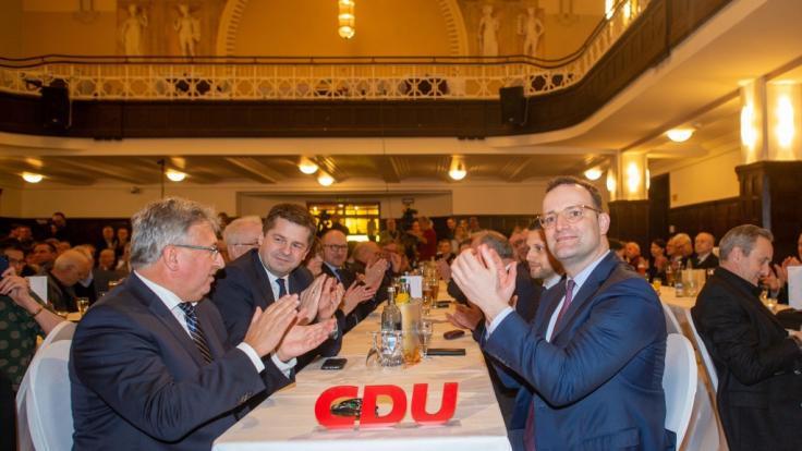 CDU-Politiker bei einer Veranstaltung zum politischen Aschermittwoch in Stendal, Sachsen Anhalt.