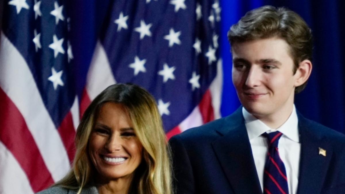 Im Netz ist ein seltener Clip von Barron Trump aufgetaucht. (Foto)