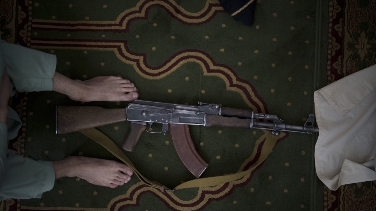 Taliban-K&auml;mpfer haben die Enthauptung eines Soldaten mit einem abscheulichen Video in einem Chat gefeiert. (Foto)