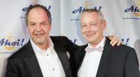 Harry Schulz (rechts) mit Schauspieler Marek Erhardt 2013 bei einem Neujahrsempfang.