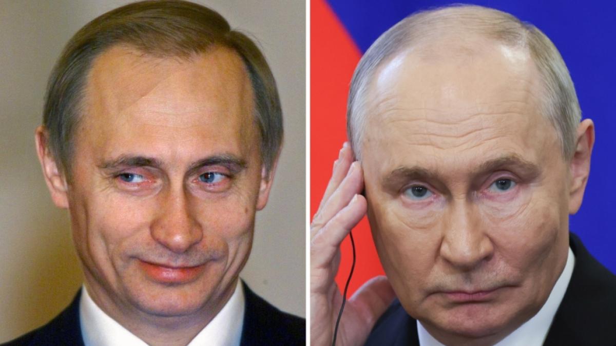 Wladimir Putin im Wandel der Zeit: Die erste Aufnahme entstand im Jahr 2000, die andere 2026. (Foto)