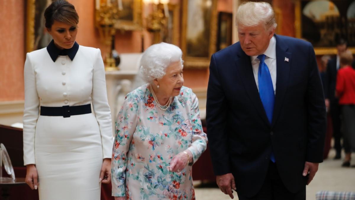 Queen Elizabeth II. empfing Donald Trump und dessen Ehefrau Melania im Sommer 2019 zum zweiten und letzten Mal w&auml;hrend Trumps Amtszeit als US-Pr&auml;sident. (Foto)