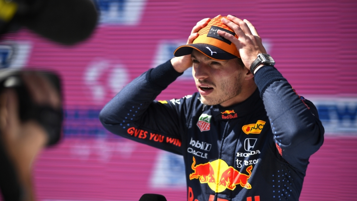 Auf der legend&auml;ren Silbverstone-Rennstrecke crasht Max Verstappen (Foto) mit Lewis Hamilton. (Foto)