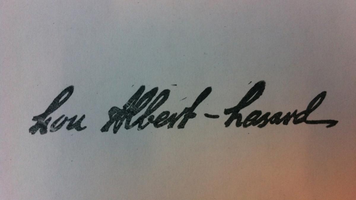 Gef&auml;lschter Nachlassstempel der deutsch/franz&ouml;sischen Malerin Lou Albert-Lasard (Foto)