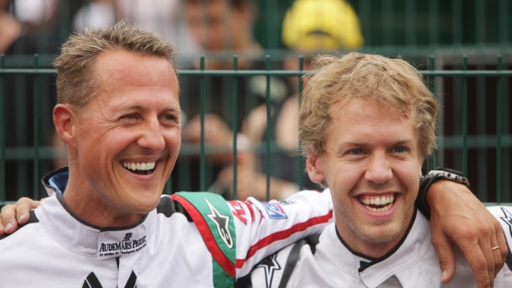 Der Vergleich zwischen Michael Schumacher und Sebastian Vettel wird immer wieder gern bedient - erst recht, seitdem Vettel für Ferrari fährt.