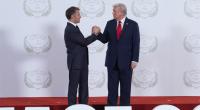Ein Händedruck, der für Gesprächsstoff sorgt: US-Präsident Donald Trump (rechts) trifft auf Frankreichs Staatschef Emmanuel Macron (links).
