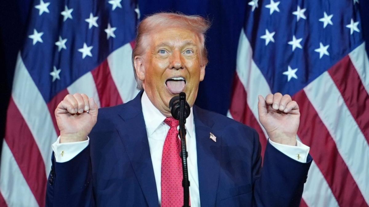Nein, das ist kein Pausenclown, sondern der Pr&auml;sident der Vereinigten Staaten von Amerika. (Foto)