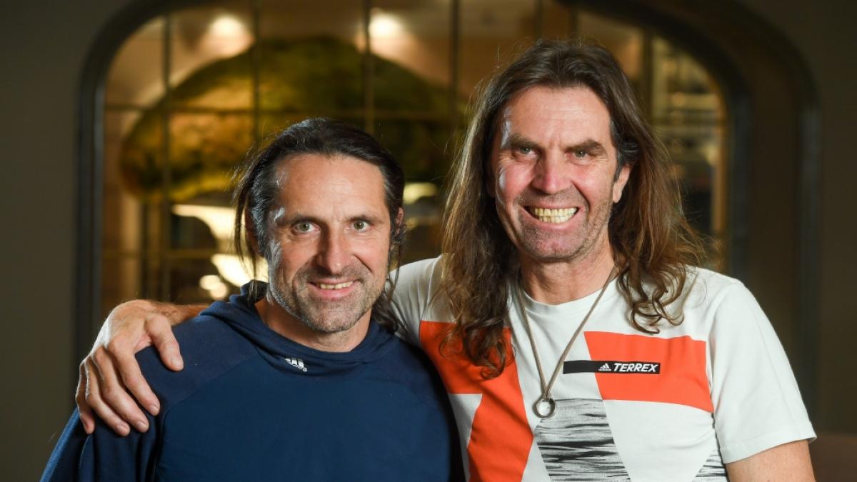 Die Extremkletterer und Br&uuml;der Alexander Huber (l) und Thomas Huber. (Foto)