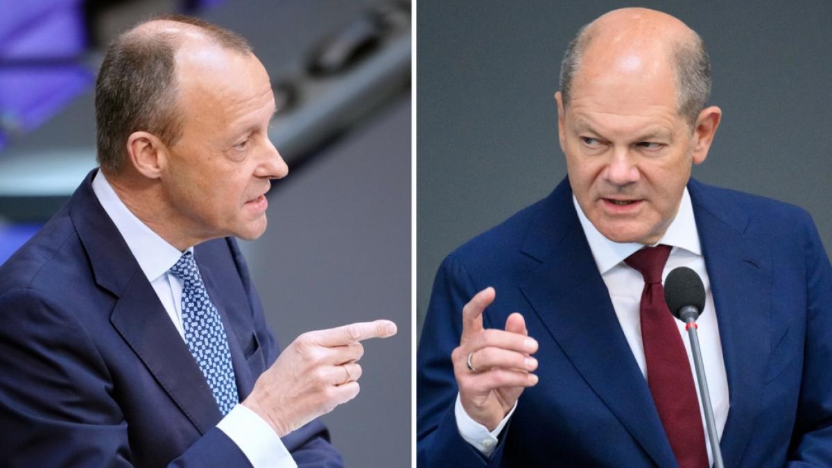 Ein Duell auf Augenh&ouml;he? Kanzlerkandidaten Olaf Scholz (SPD) und Friedrich Merz (CDU). (Foto)