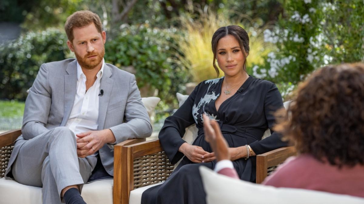 Prinz Harry und Meghan Markle 2021 bei ihrem Interview mit US-Talkmasterin Oprah Winfrey. (Foto)
