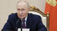 Der russische Präsident Wladimir Putin spricht bei der Sitzung des Sicherheitsrates zur nuklearen Abschreckung im Kreml.
