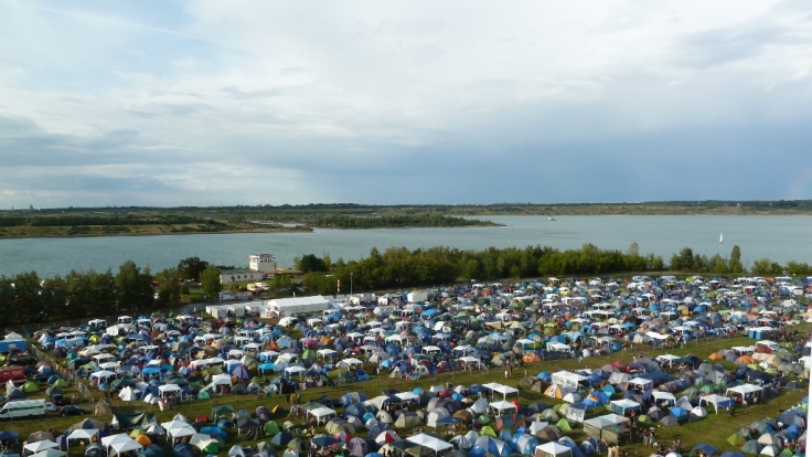 Das Highfield Camp aus luftiger Höhe.