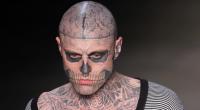 Das kanadische Model Rick Genest auf einem Laufsteg für die Marke Auslander im Jahr 2011.